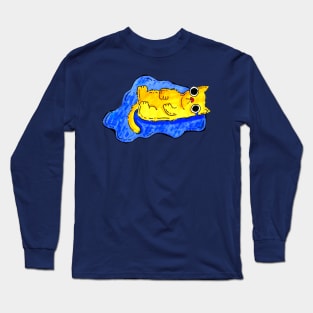 Sad Cat in a puddle of tears Long Sleeve T-Shirt